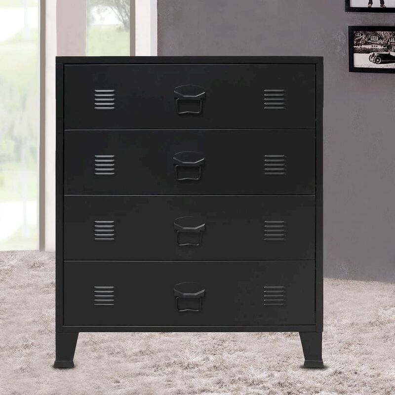 vidaXL Chest of Drawers Metal Industrial Style