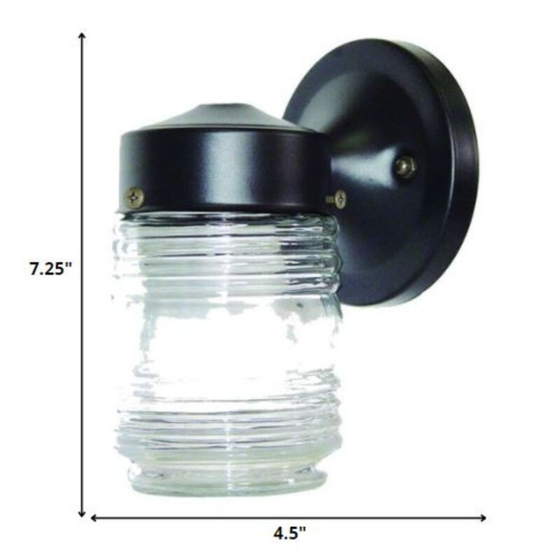 Hivvago Black Standard Jelly Jar One Light Outdoor Wall Light