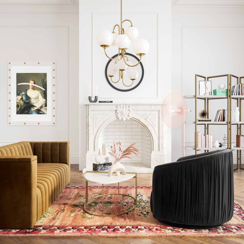 London Pleated Swivel Chair