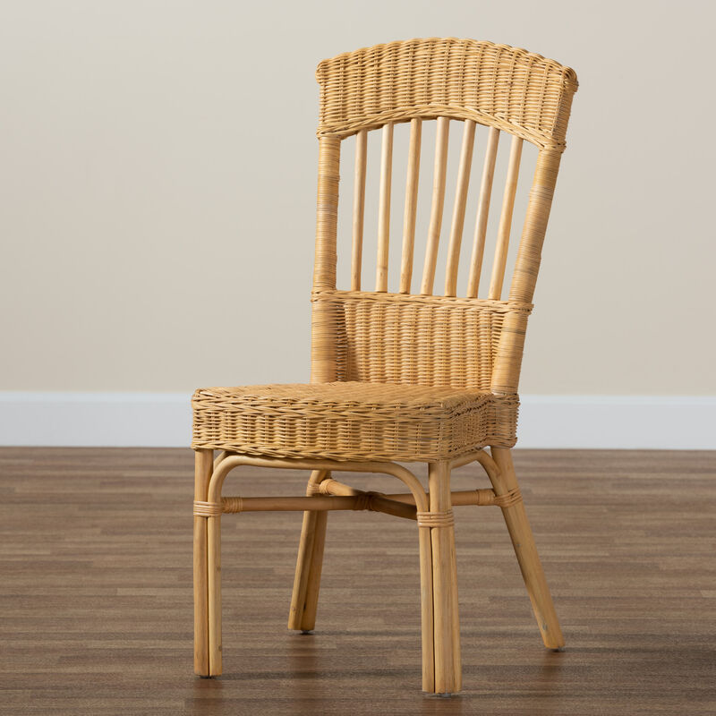 Bali & Pari Barito Modern Bohemian Natural Brown Rattan Dining Chair