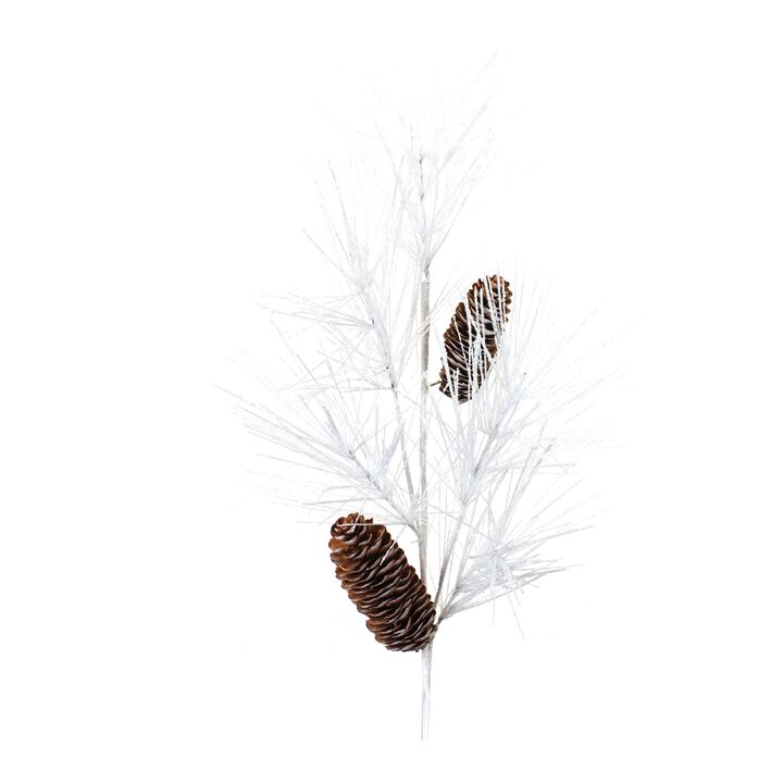 Pine and Cone Spray Set of 6 – Plastic and Cone Holiday Decor for Christmas Home, Table, and Mantel