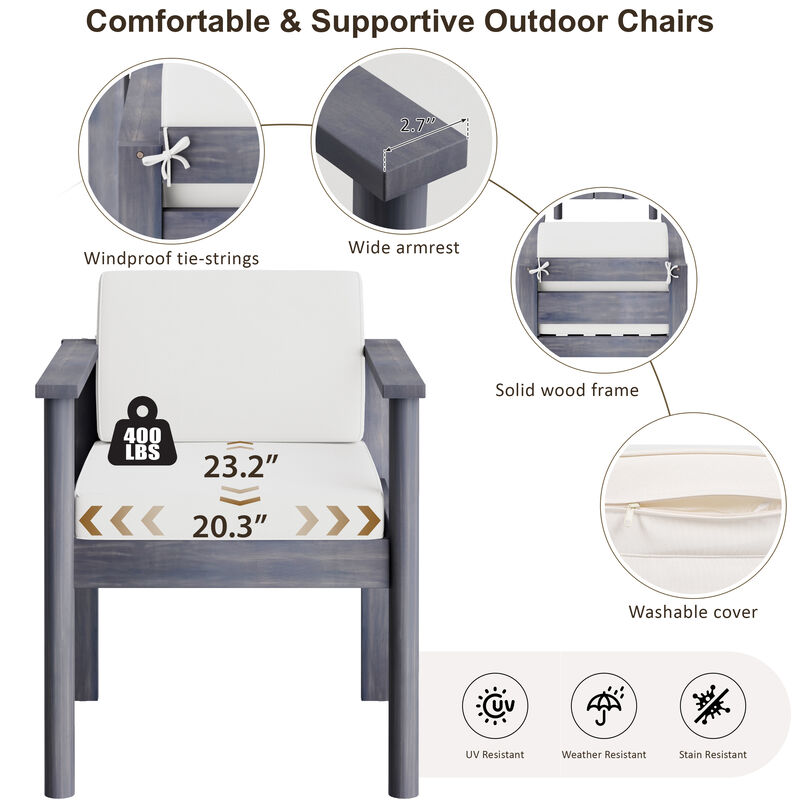 Merax 7-Piece Patio Dining Table Chairs Set for Backyard, Garden, Poolside