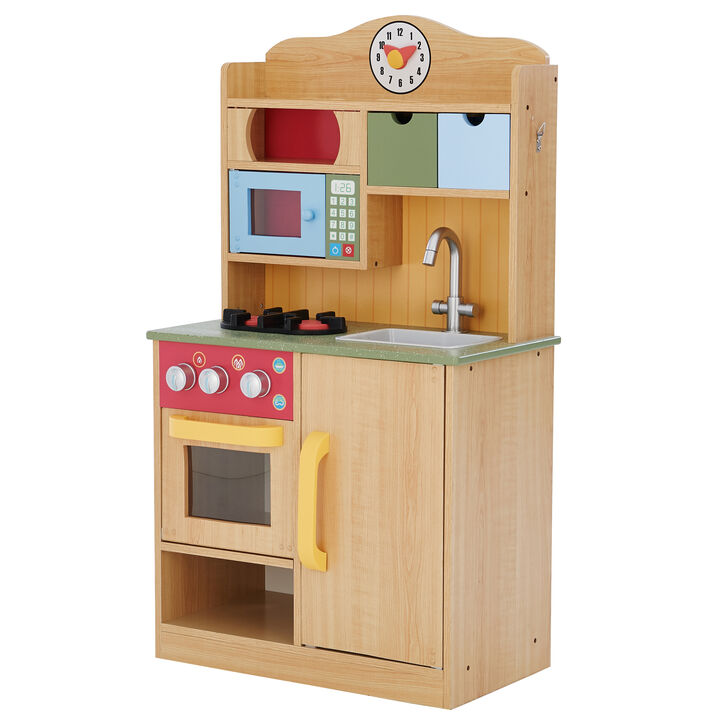 Teamson Kids - Little Chef Florence Classic Play Kitchen - Wood Grain