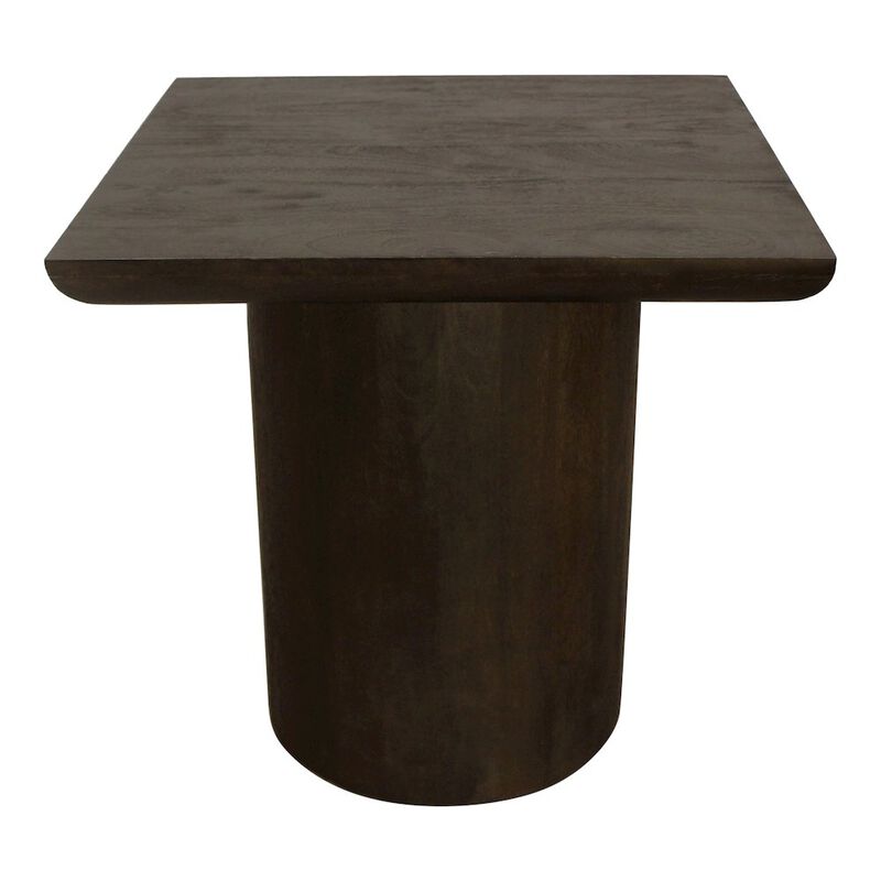 Alex Hamilton Sullivan 24 Solid Wood Square Top End Table in Dark Brown Finish