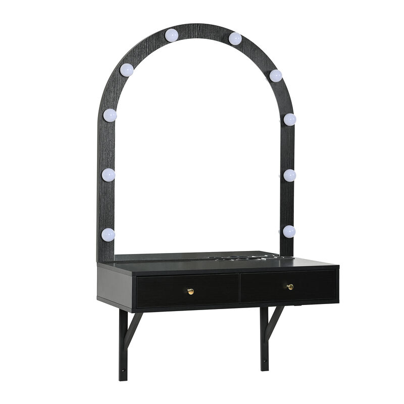 Merax Floating Makeup Vanity Desk with Mirror