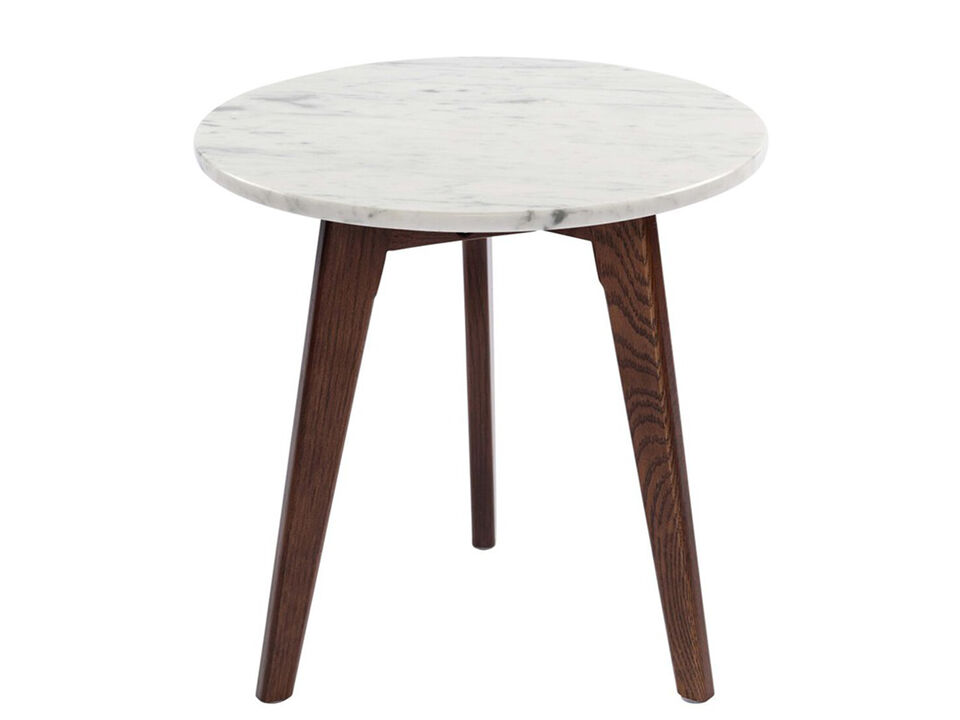Cherie 15" Round Italian Carrara Side Table