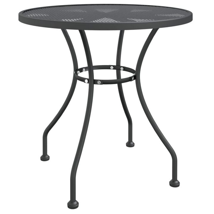 Troy 5pc Outdoor Foldable Dining Chair and Table Set, Mesh Gray Metal - Benzara