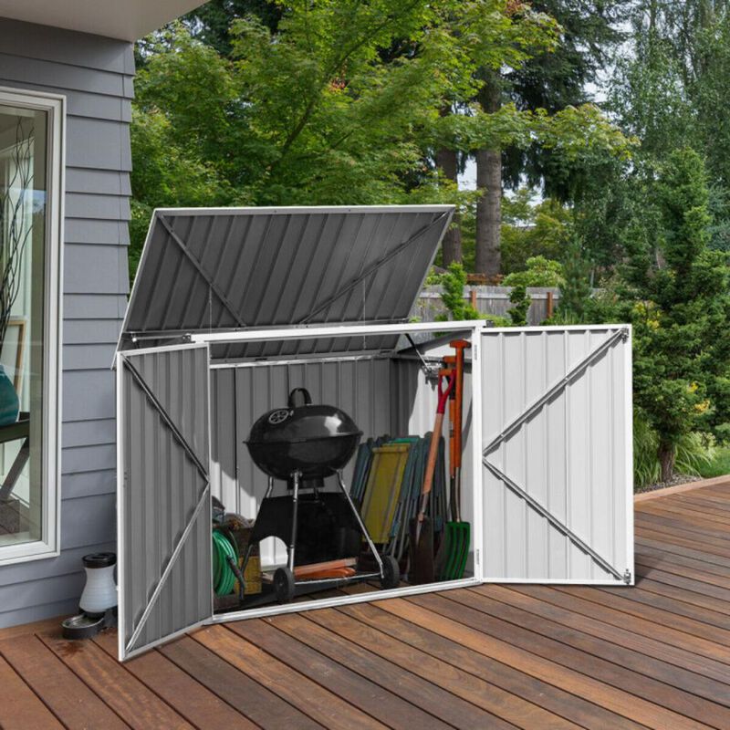 Hivvago Horizontal Storage Shed 68 Cubic Feet for Garbage Cans