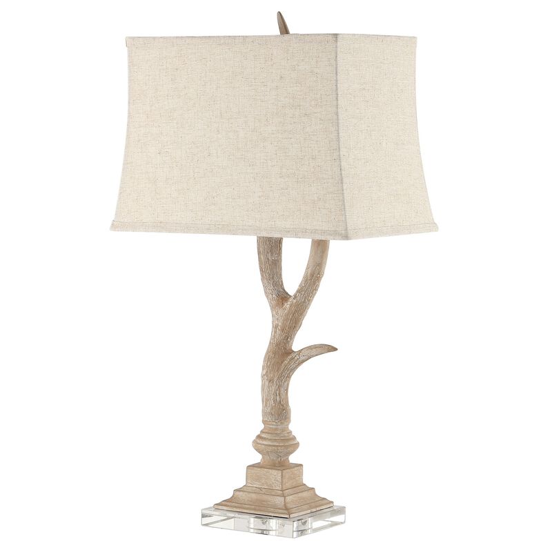 Antler Rustic Resin/Crystal LED Table Lamp