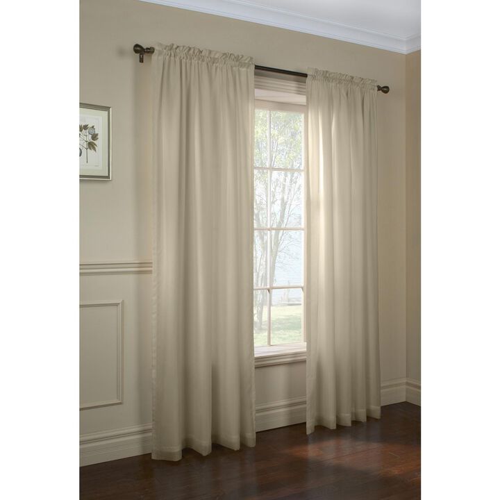 Commonwealth Thermavoile Rhapsody Lined Tailored Pole Top Curtain Panel - 54x72" - Mushroom
