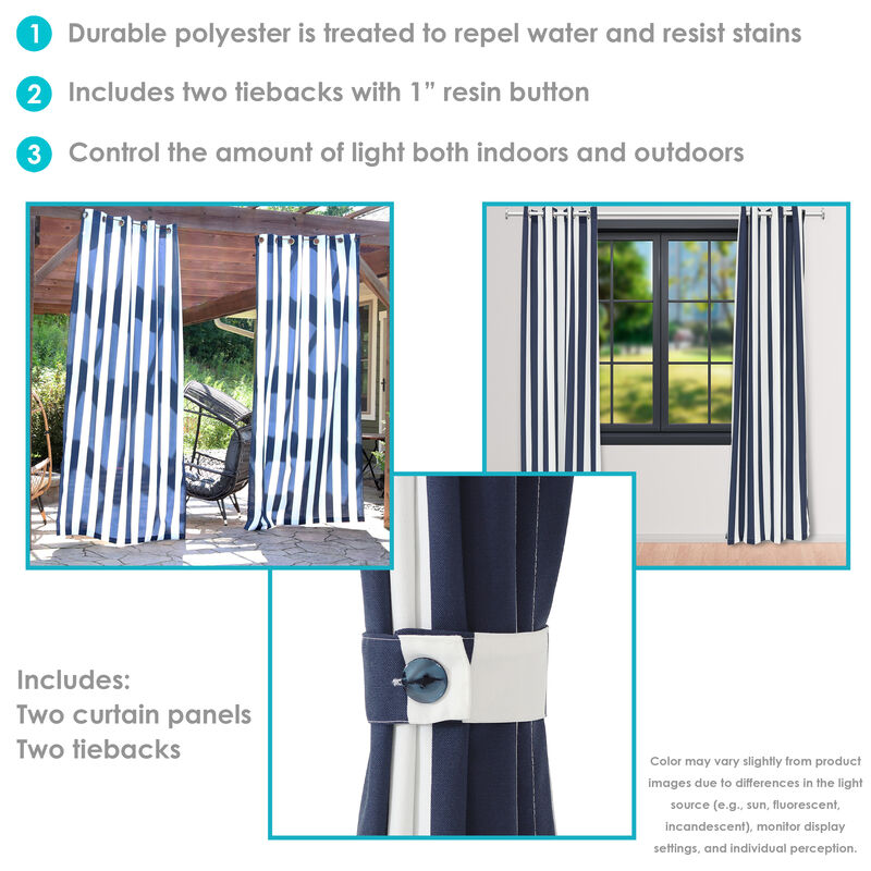 Sunnydaze Indoor/Outdoor Curtain Panel - 52 in x 108 in