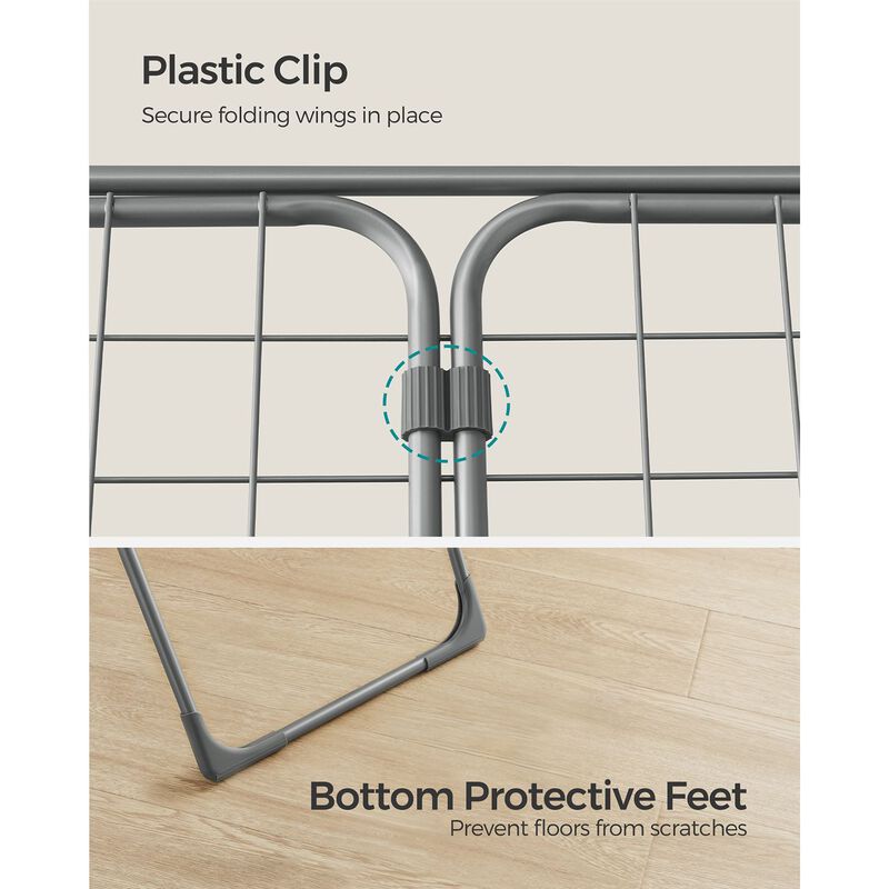 Foldable Clothes Drying Rack Adjustable and Space-Saving Design
