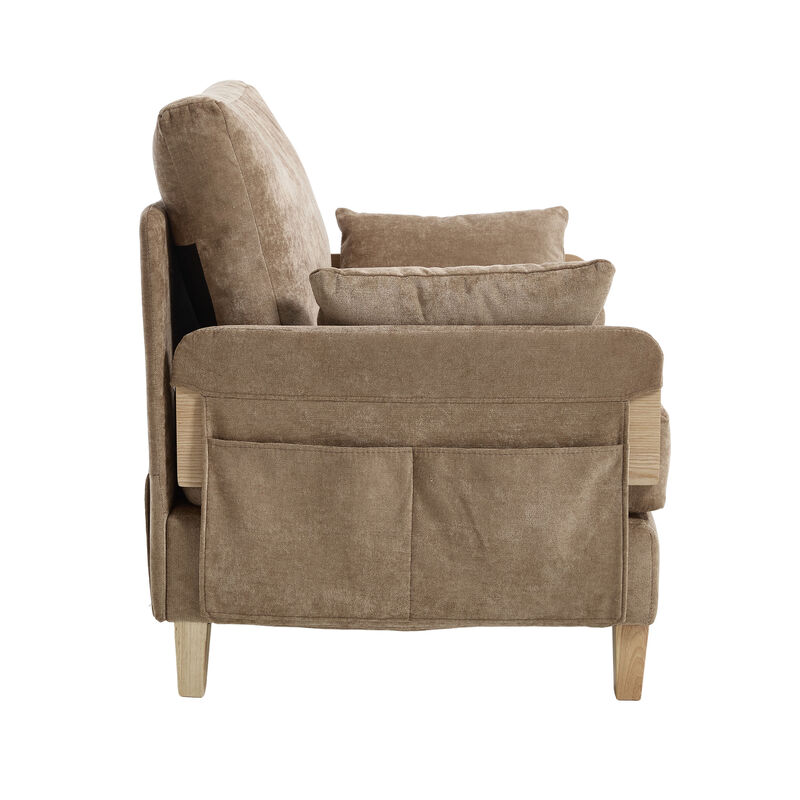 Merax Foldable Chenille Sofa Chair Convertible Futon Sleeper
