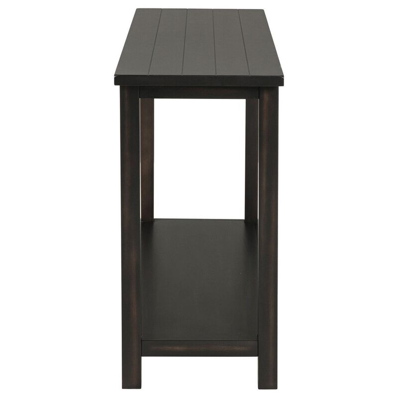 Ayne Console Table, 1 Bottom Shelf, Classic Black Wood Frame, 47 Inch - Benzara