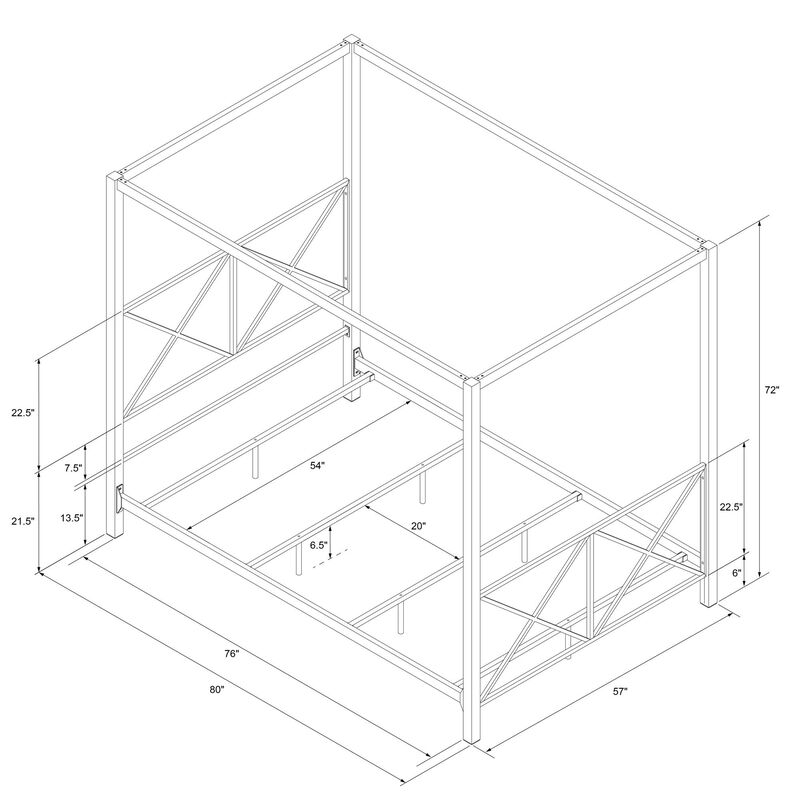 Atwater Living Reese Metal Canopy Bed