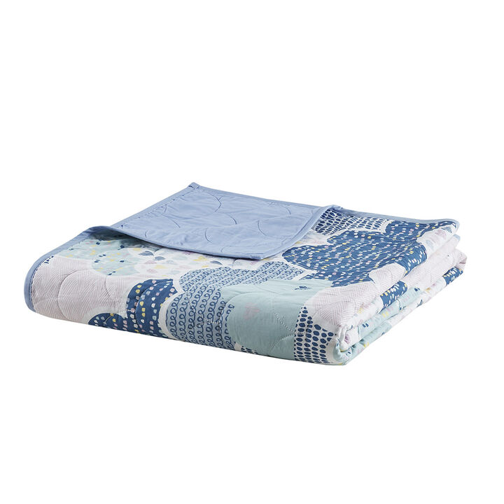 Gracie Mills Eowyn Whimsical Cloud 5-Piece Reversible Cotton Quilt Set with Decorative Pillows
