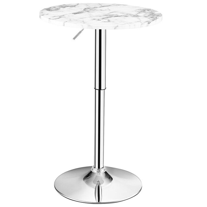 360� Swivel Cocktail Pub Table with Sliver Leg and Base