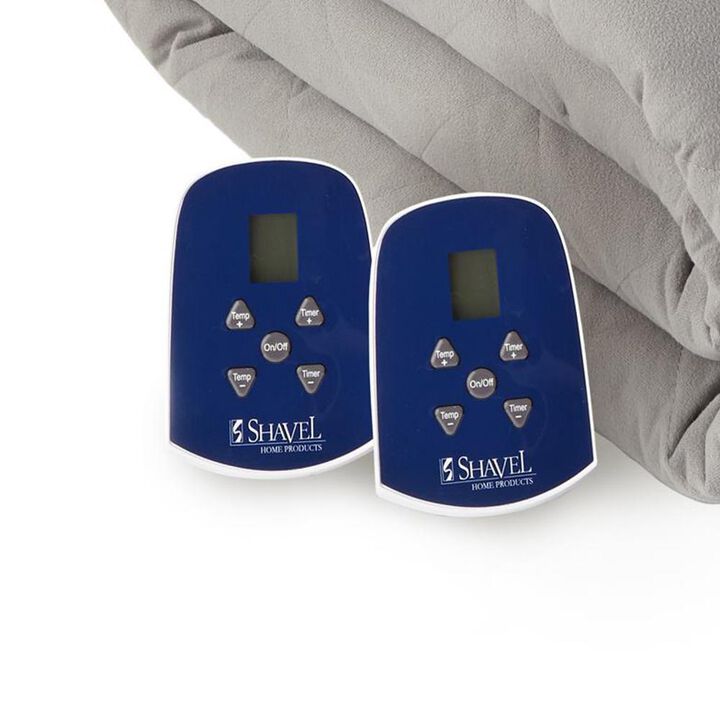 Shavel Micro Flannel High Quality Heating Technology Ultra Velvet Reversible Electric Blanket - King 90 x108" - Smoke.