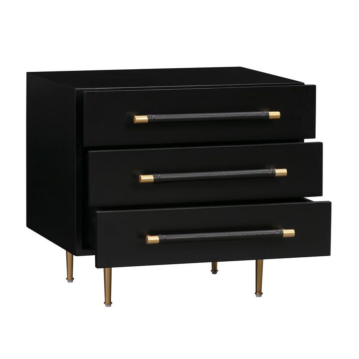 Belen Kox Noir Modern 2 Drawer Nightstand, Belen Kox