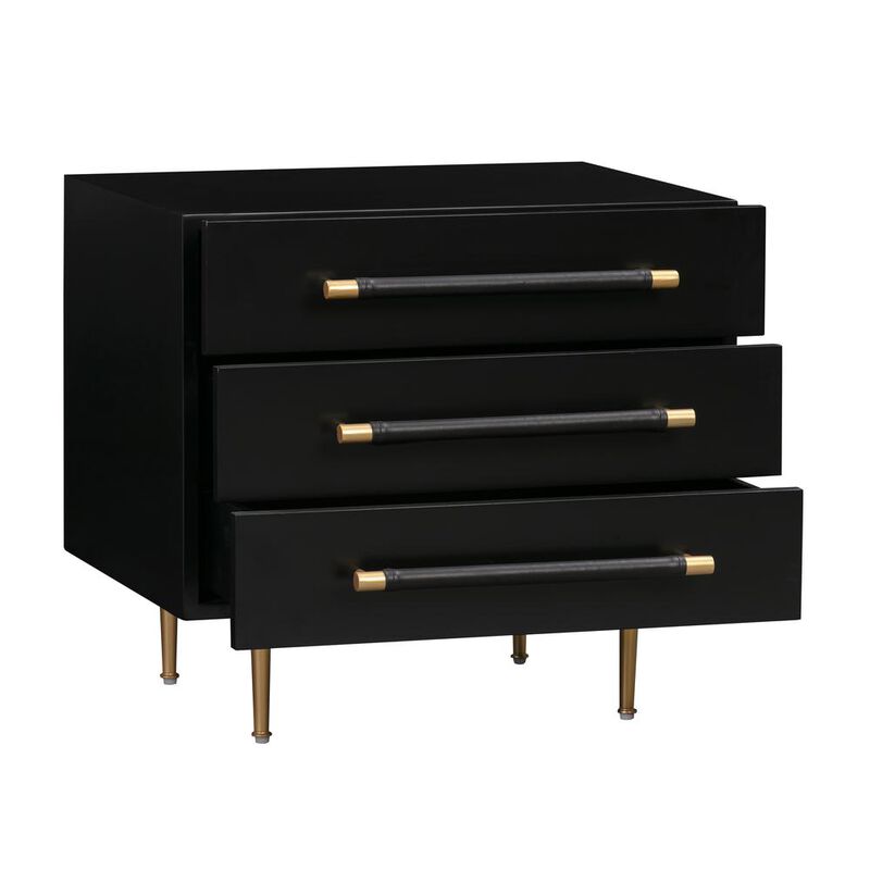 Belen Kox Noir Modern 2 Drawer Nightstand, Belen Kox