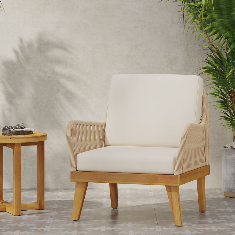 Mid Century Outdoor Wood Club Chair