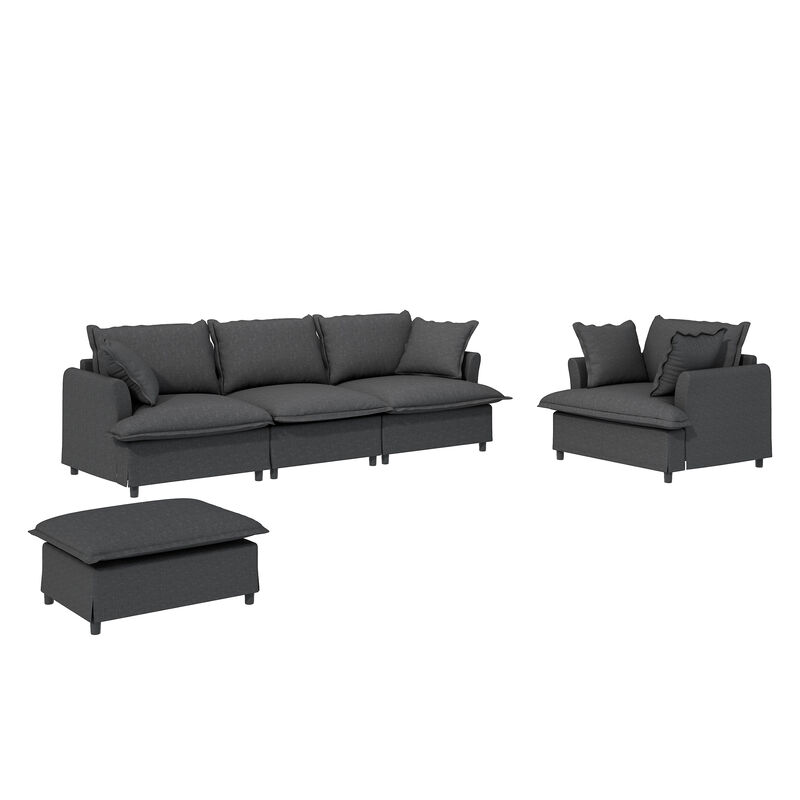 Merax Chenille Sectional Sofa Couch Indoor Furniture Set