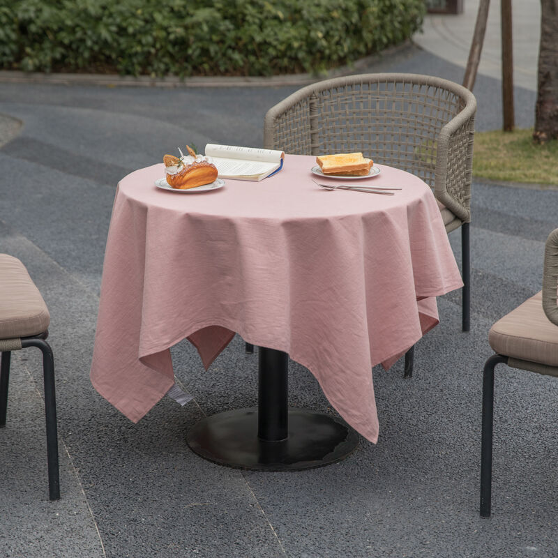 Deerlux 100% Pure Linen Washable Tablecloth Solid Color, 52" x 52" Square White