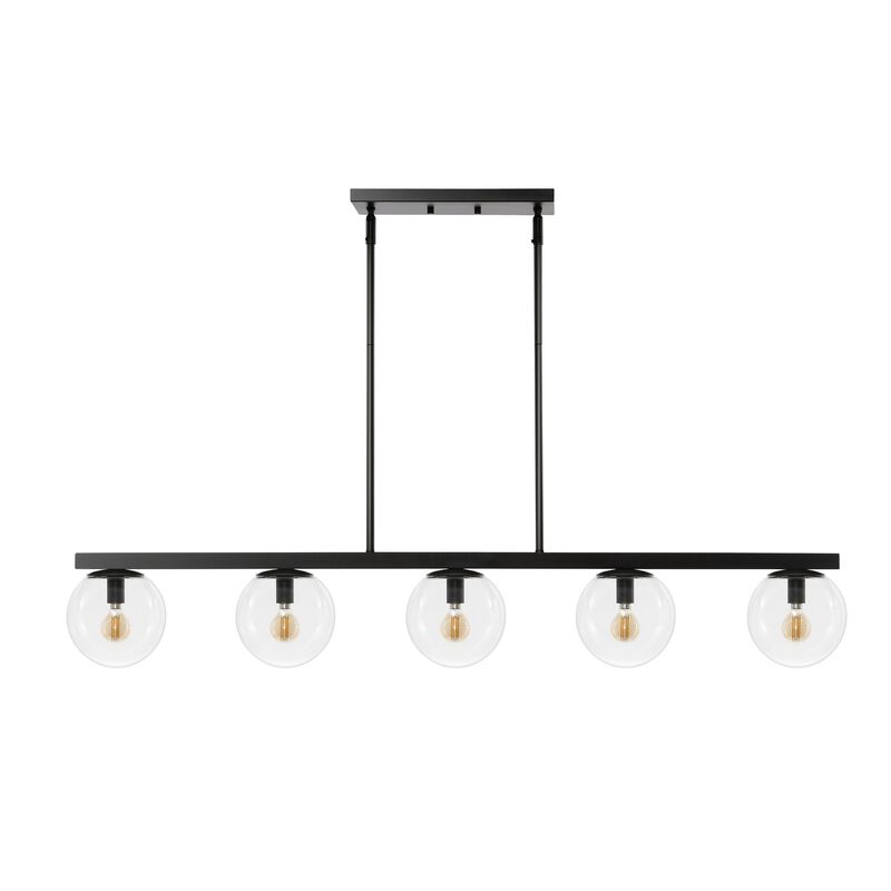 Luca Parisian Modern Glam Iron Globe Linear LED Pendant