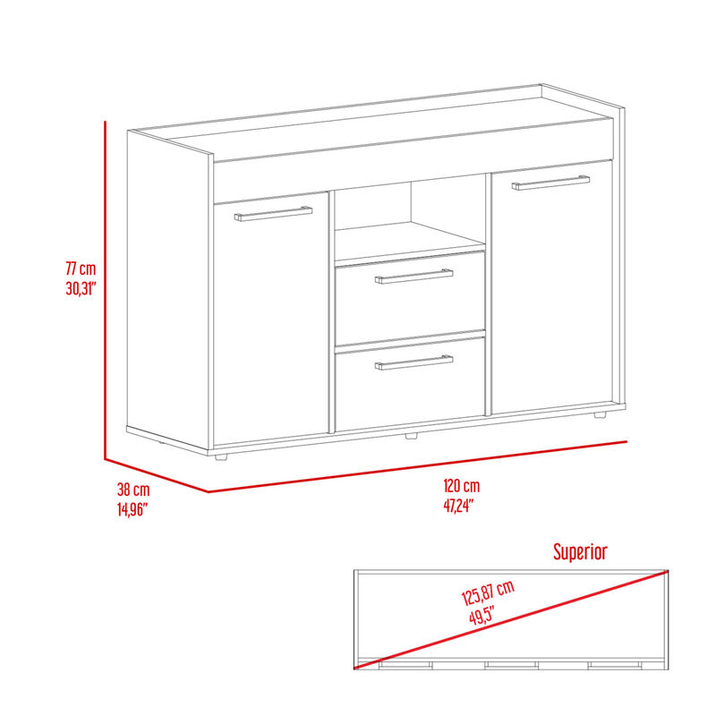 Capella 2-Drawer Sideboard Dark Walnut