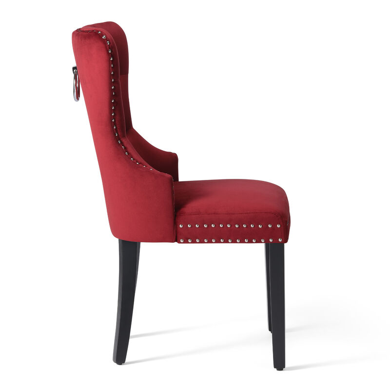 WestinTrends Velvet Upholstered Tufted Dining Chairs (Set of 6)