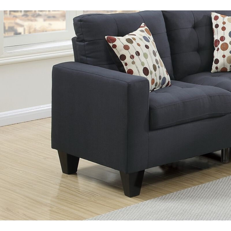Living Room Furniture 2 Piece Sofa Set Polyfiber Tufted Sofa Loveseat W Pillows Cushion