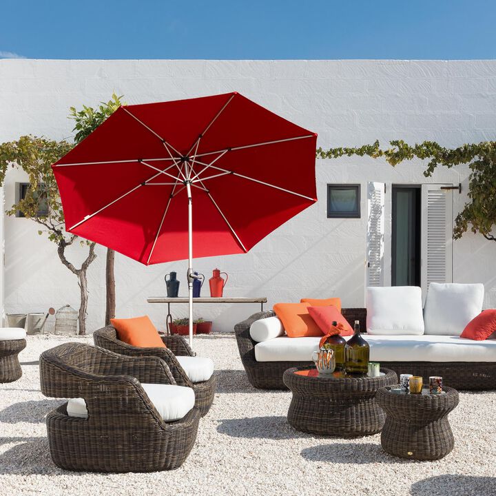 MONDAWE 10 FT Patio Umbrella, Outdoor Table Umbrella with Push Button Tilt and Crank, UV Protection Waterproof Market Sun Umbrella with 8 Sturdy Ribs for Garden, Deck, Backyard, Pool