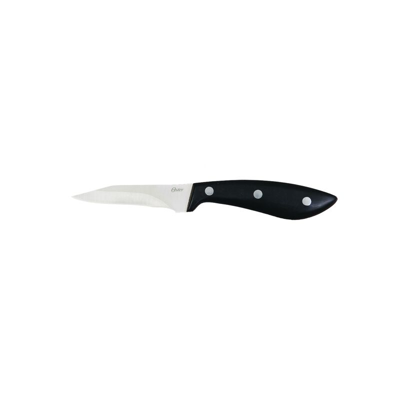 Oster Huxford 14 Piece Stainless Steel Cutlery Set with Black Handles and Wooden Block