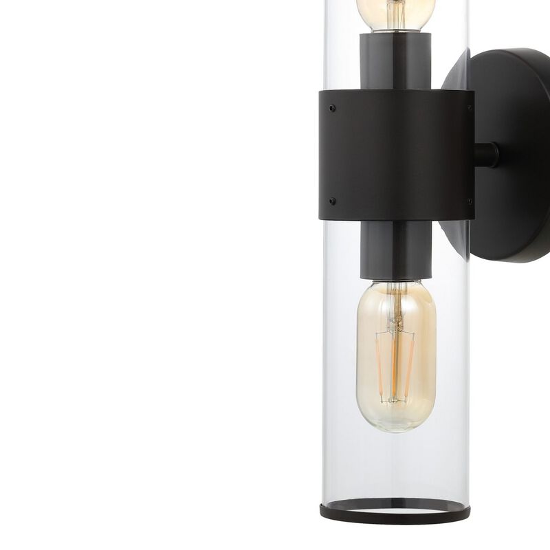 Quinn Farmhouse Industrial Iron/Acrylic LED Sconce