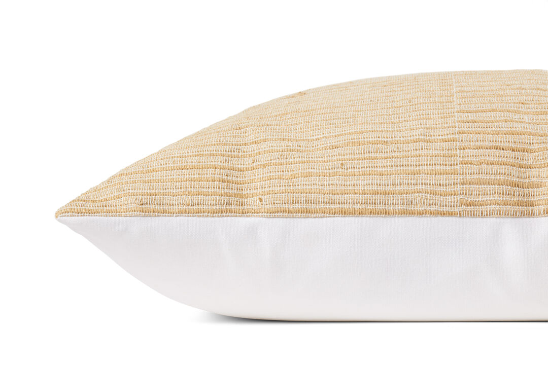 Annette PMH0046 Ivory/Natural 22''x22'' Cover Only by Magnolia Home by Joanna Gaines x Loloi