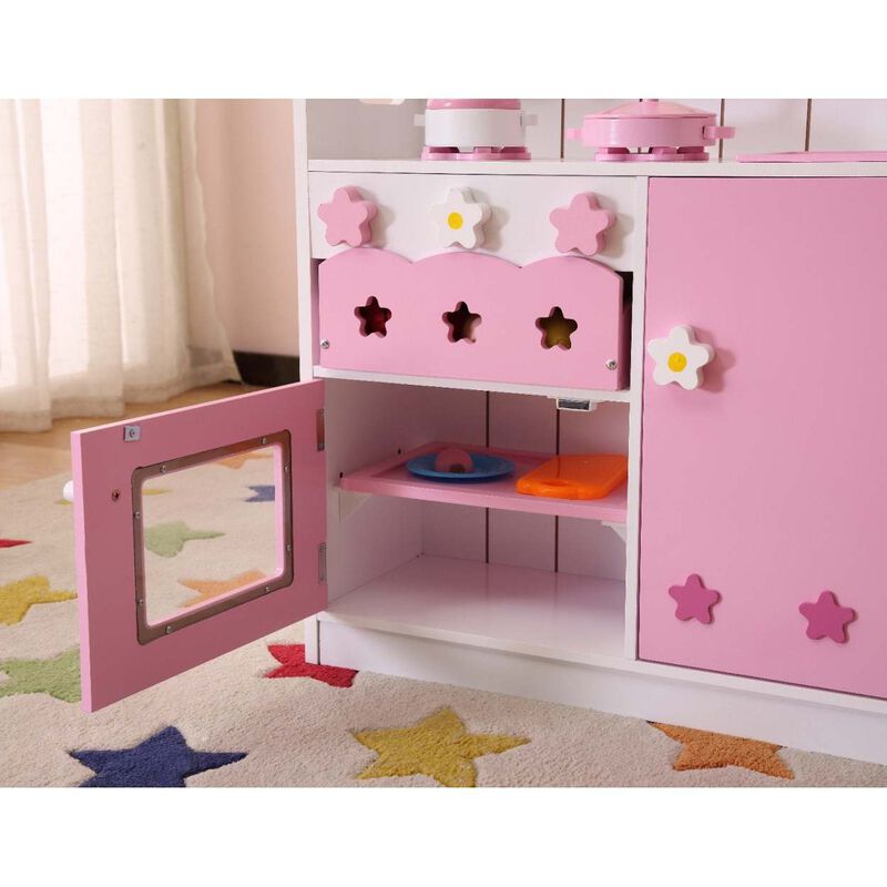 Kids Funnel 2 In 1 Pink Pretend Kitchen And Market Stall