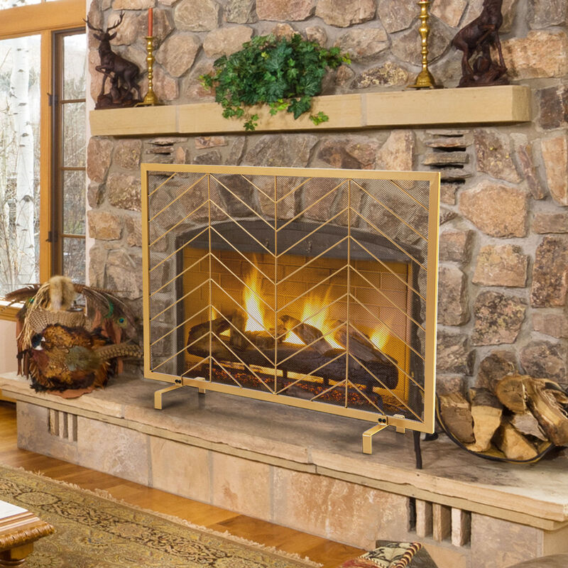 38 x 31 Inch Single Panel Fireplace Screen