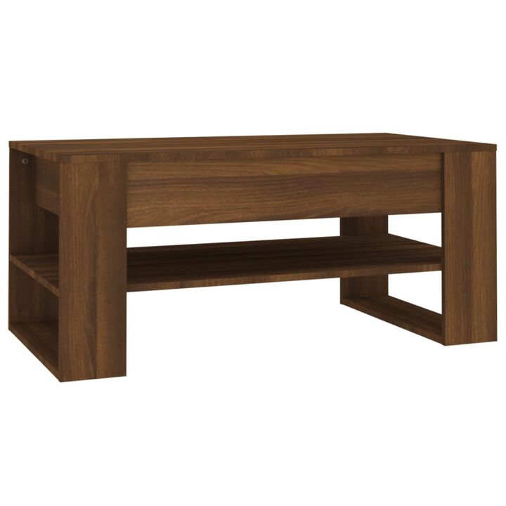 vidaXL Coffee Table Brown Oak 40.2"x21.7"x17.7" Engineered Wood