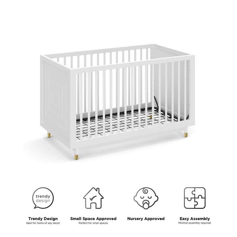 Aviary 3-in-1 Crib with Adjustable Mattress Height, White