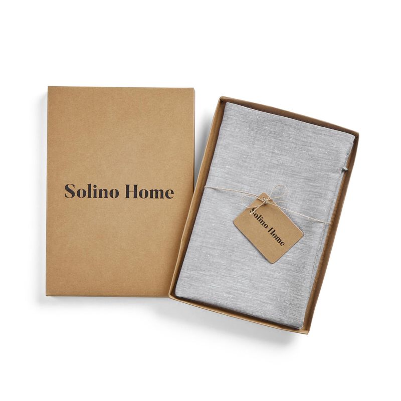 Solino Home Decorative Linen Pillow Cover 20 x 20 Inch - 100% European Flax Throw Pillow Case with Invisible Zipper | Montauk