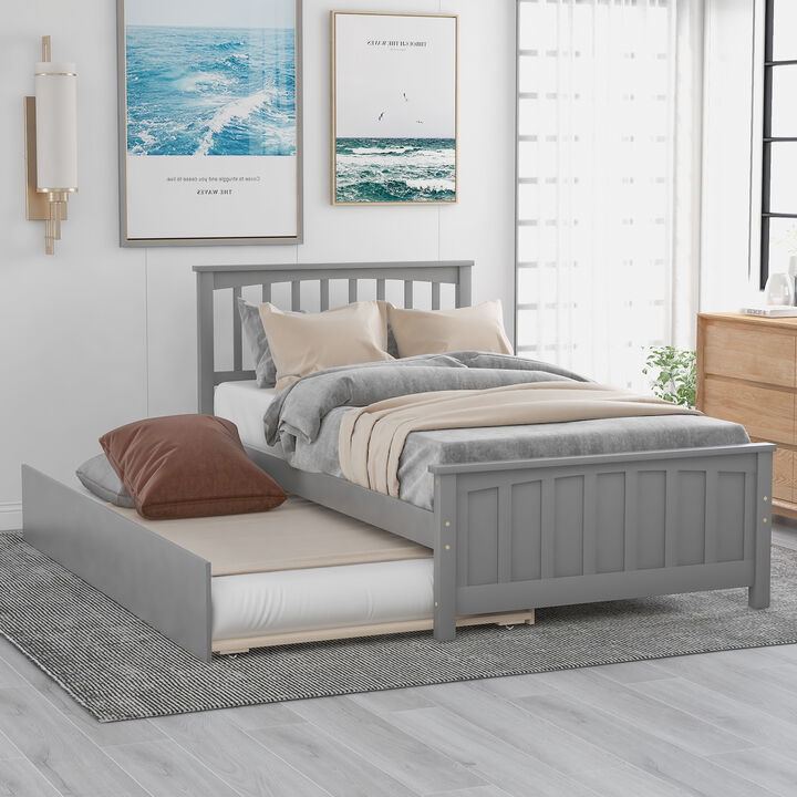 Merax Twin size Platform Bed with Trundle