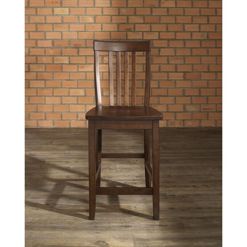 Crosley Furniture School House 2Pc Counter Stool Set Mahogany - 2 Stools