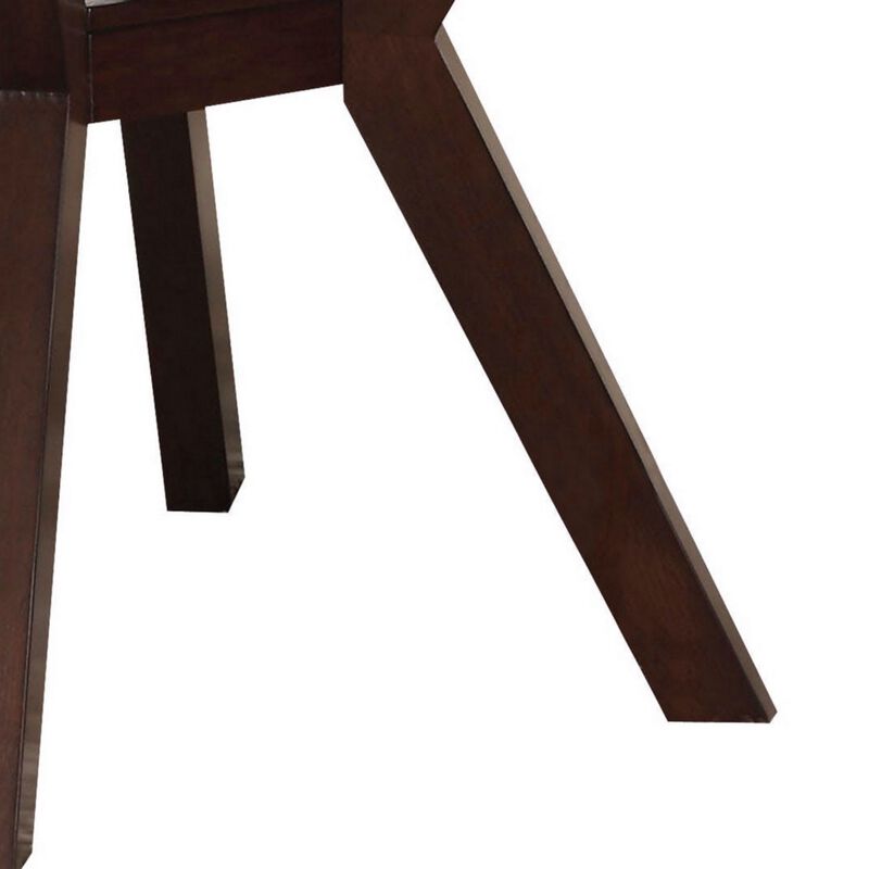 Round Wooden Dining Table, Espresso Brown - Benzara
