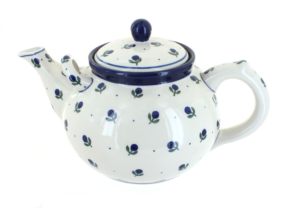 Blue Rose Polish Pottery Sapphire Fields Large Teapot