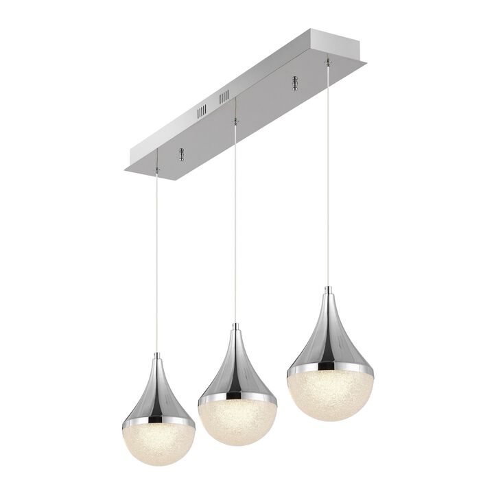 Elyse Teardrop Modern Mid Century Iron/Acrylic Integrated Linear LED Pendant