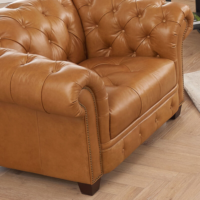 York Top Grain Leather Chair
