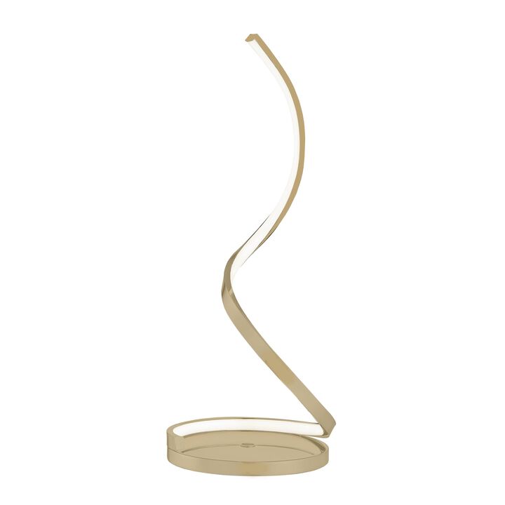 Modern Spiral Table Lamp Chrome Metal Dimmable Integrated LED