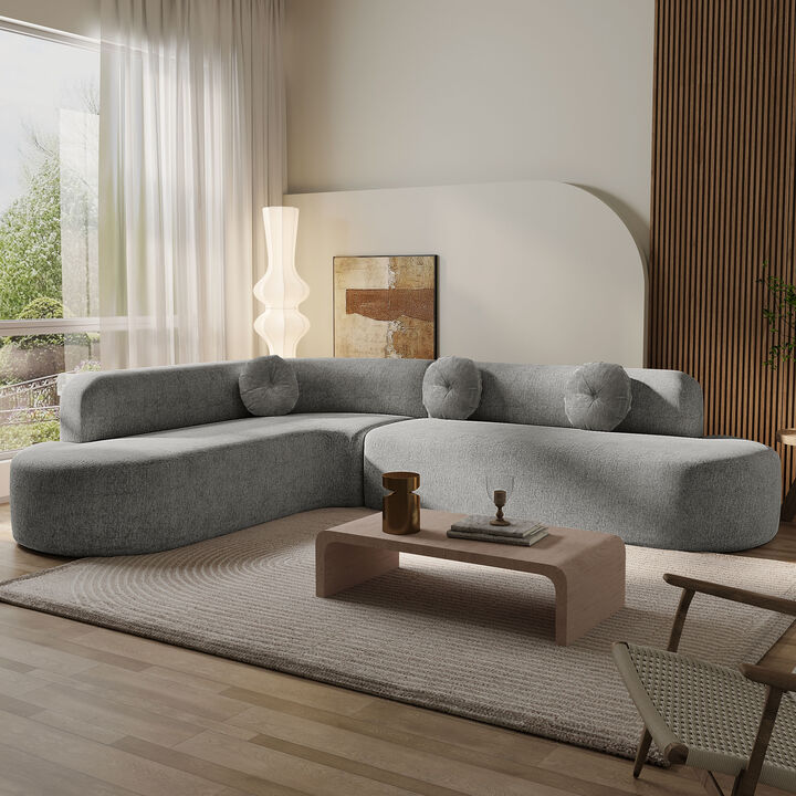 Merax Chenille Sectional Sofa Couch for Living Room