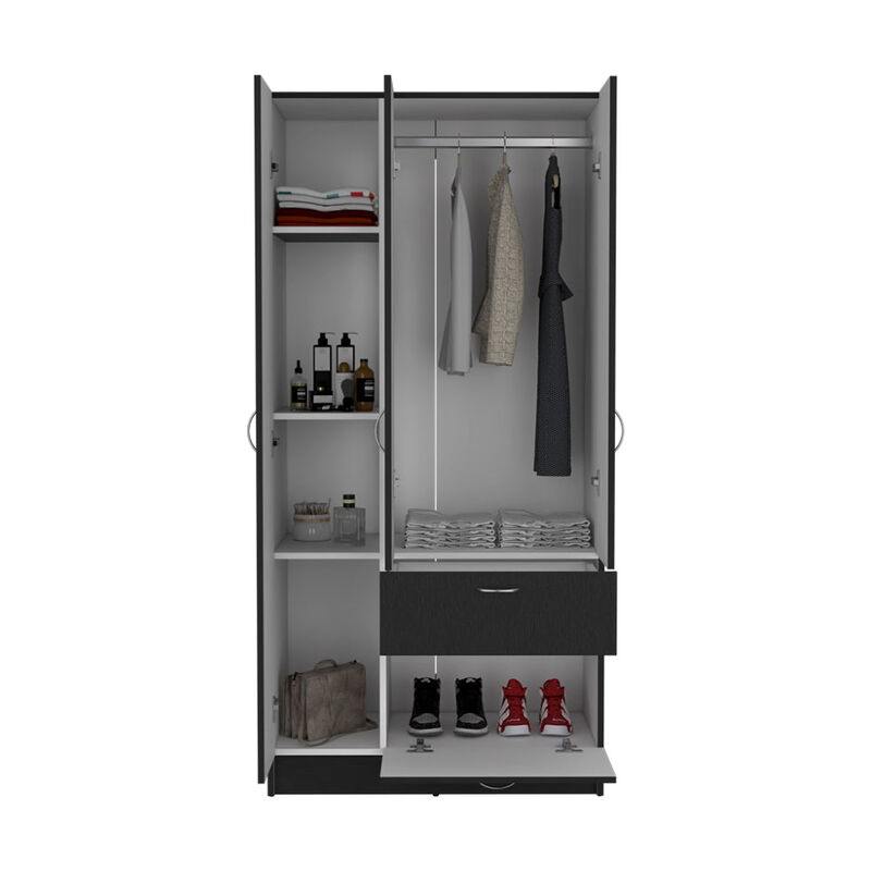 Armoire Cobra, Bedroom, Black / White