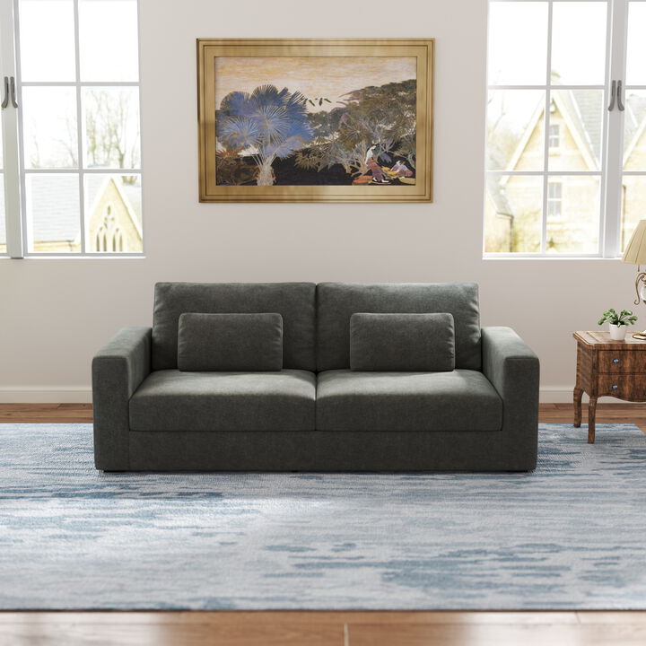 HOT SALE! 83" Modern Sofa Couches for Living Room, 3 Seater Sofa with Detachable Cover & double cushioning